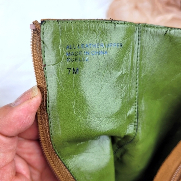 Valerie Stevens brown suede pointy toe booties stiletto heel side zipper boho 7 - Picture 10 of 14